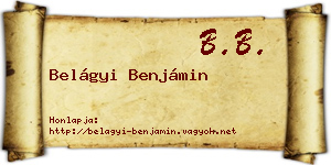Belágyi Benjámin névjegykártya