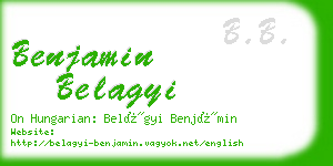 benjamin belagyi business card